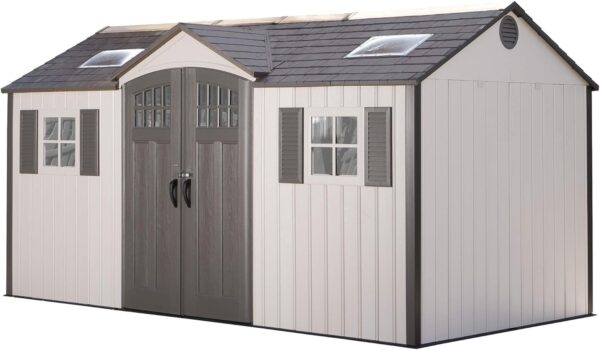 Lifetime 60138 Outdoor Storage Shed, Desert Sand, 15 x 8 Feet