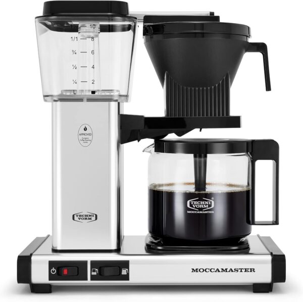 Technivorm Moccamaster 53941 KBGV Select 10-Cup Coffee Maker, Polished Silver, 40 ounce, 1.25l